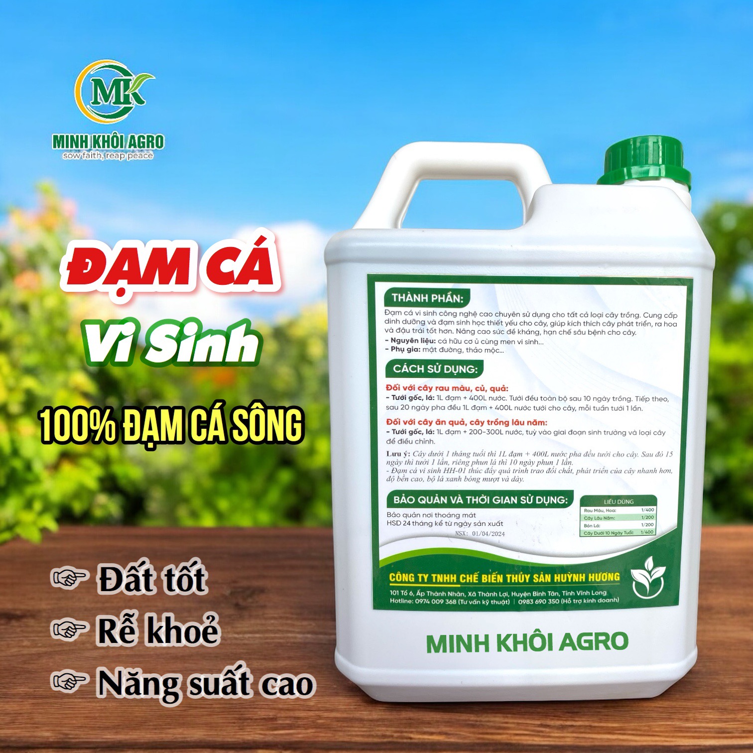 Đạm cá vi sinh HH-01 - Can 4,8 lít